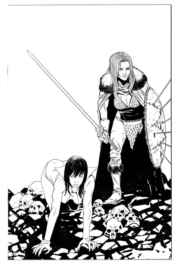 Vampirella / Red Sonja 10 High Grade (2020) Moss B&W Virgin Incentive Variant
