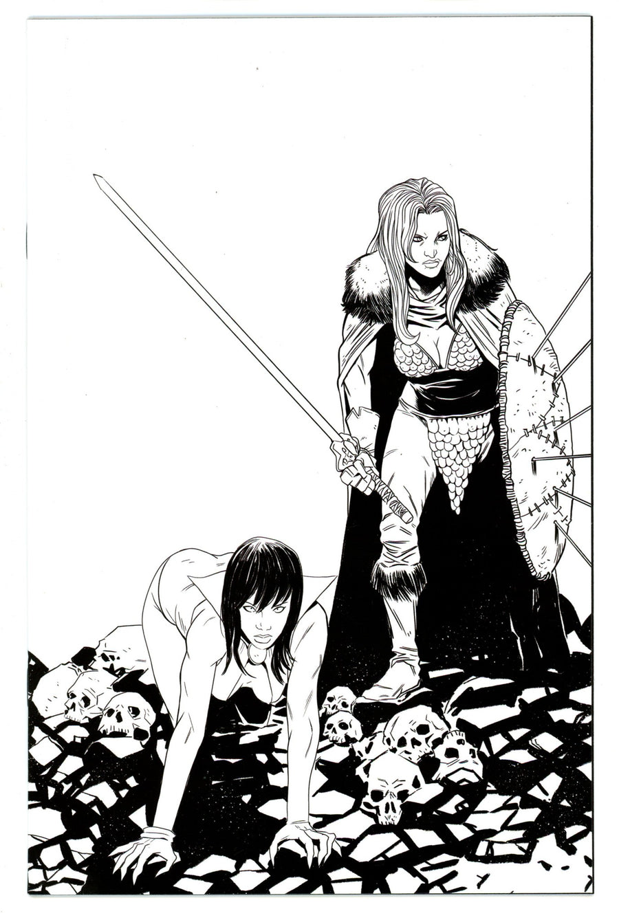 Vampirella / Red Sonja 10 High Grade (2020) Moss B&W Virgin Incentive Variant 