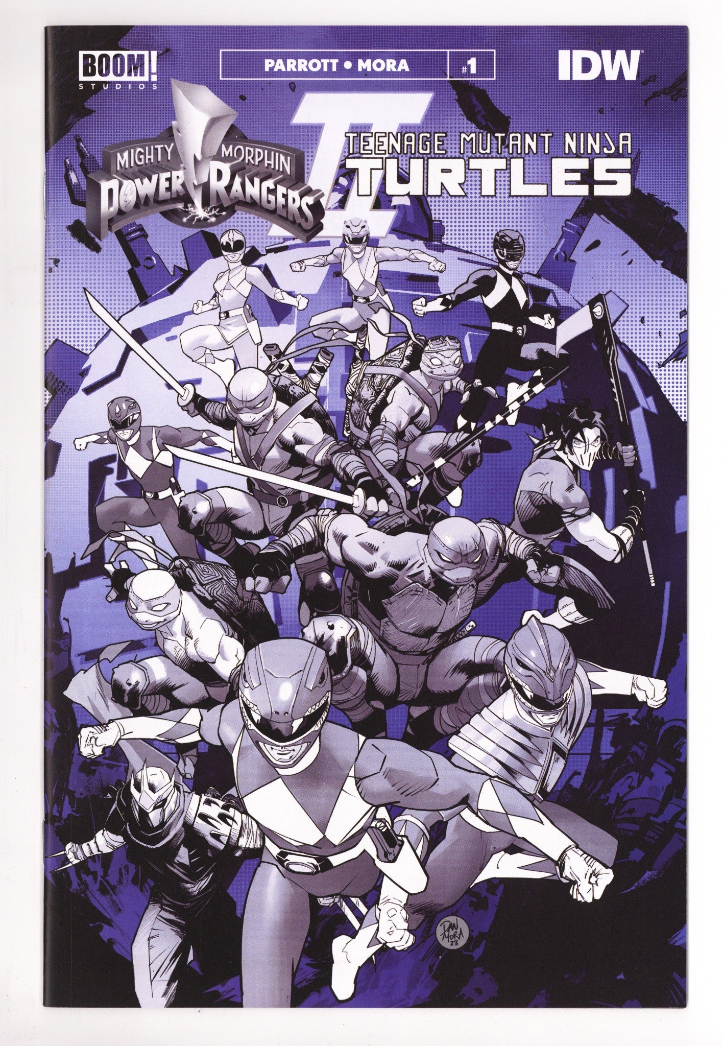 Mighty Morphin Power Rangers / Teenage Mutant Ninja Turtles II 1 High Grade (2023) Mora Variant 