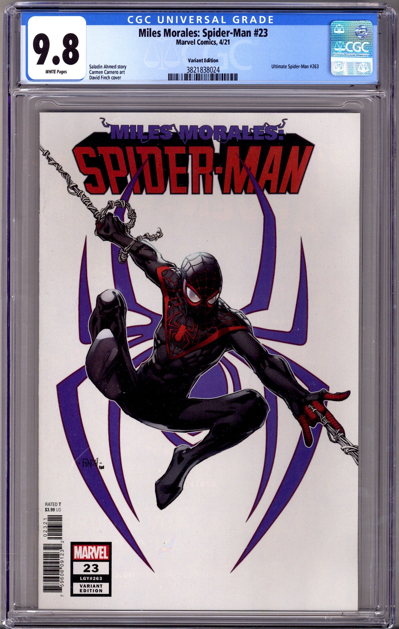 Miles Morales: Spider-Man 23 Finch Incentive Variant CGC 9.8 (2021)