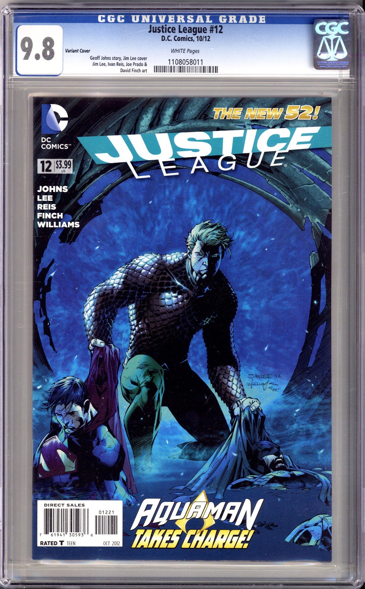 Justice League Vol 1 12 CGC 9.8 (NM/M) (2012) Lee Variant 