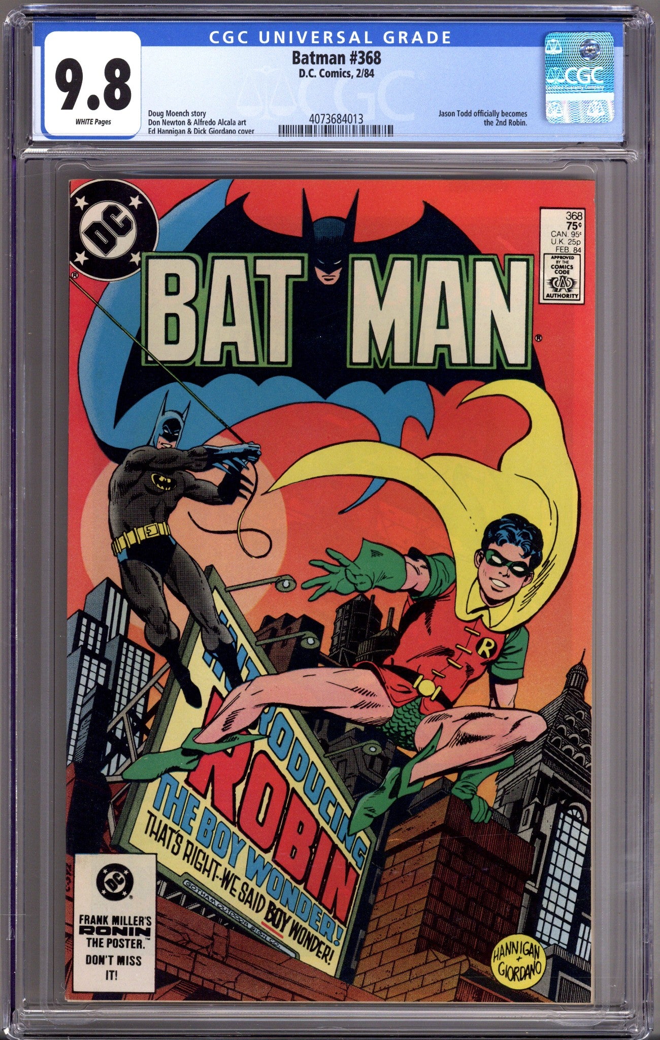 Batman Vol 1 368 CGC 9.8 (NM/M) (1984) 