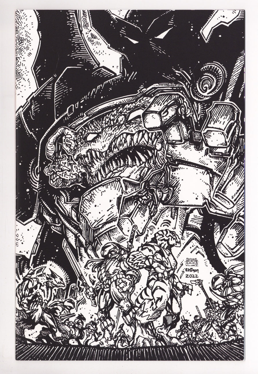 Mighty Morphin Power Rangers / Teenage Mutant Ninja Turtles II 5 High Grade (2023) II B&W Virgin Variant 
