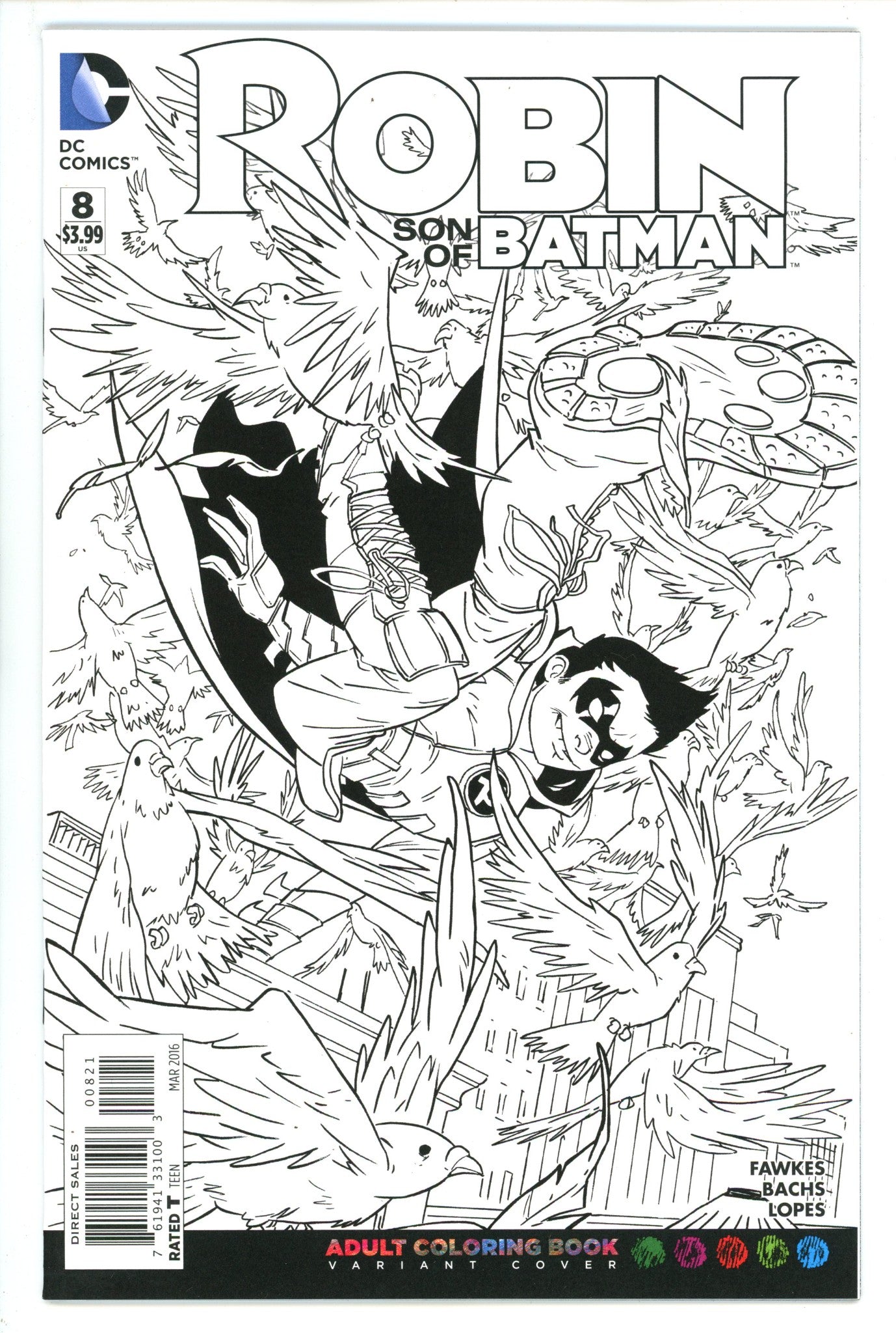Robin: Son of Batman 8 High Grade (2016) Greene B&W Variant 