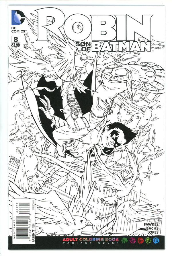 Robin: Son of Batman 8 High Grade (2016) Greene B&W Variant