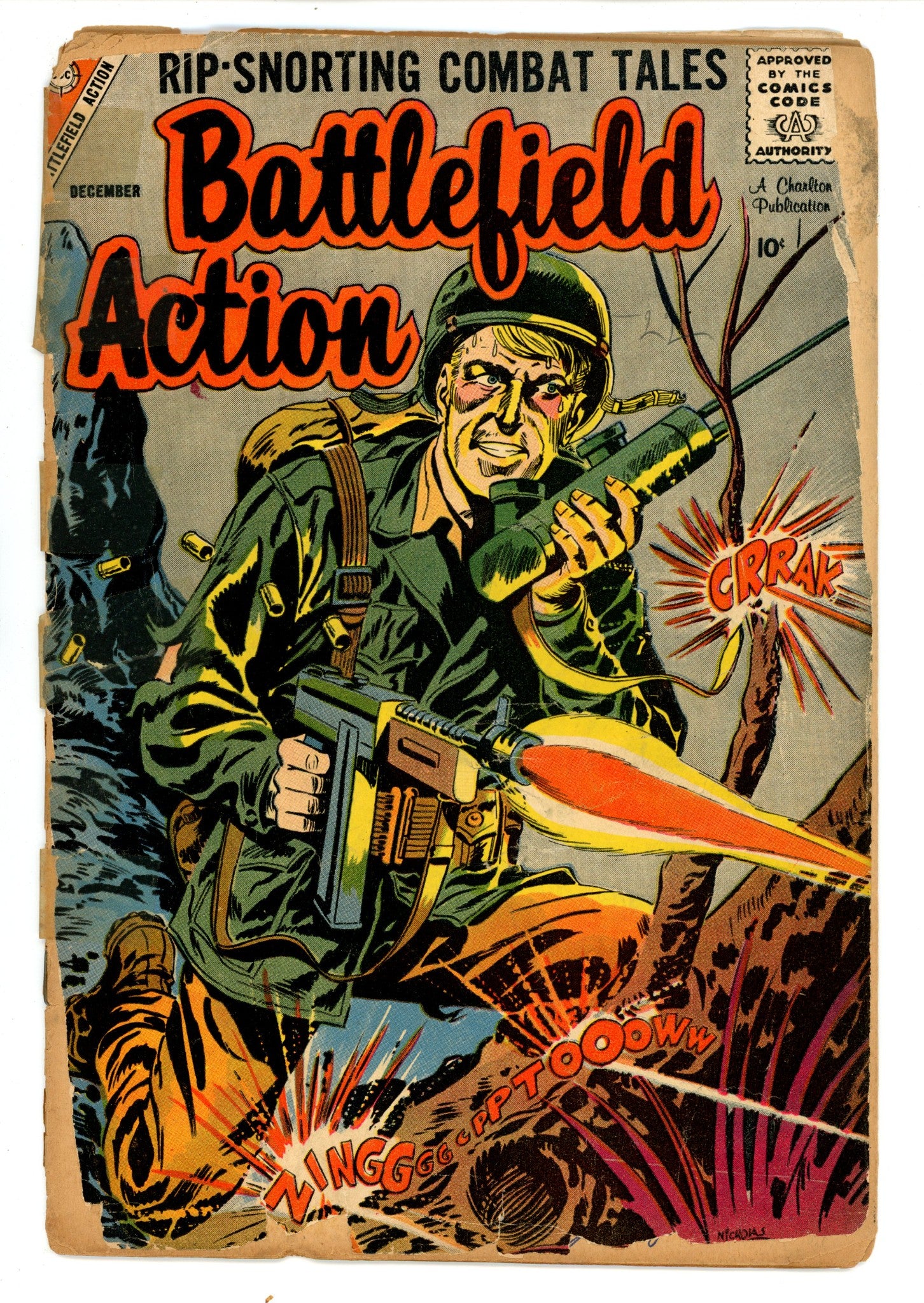 Battlefield Action22PR (0.5)(1958)Signed x1 1st Page Sam Glanzman 