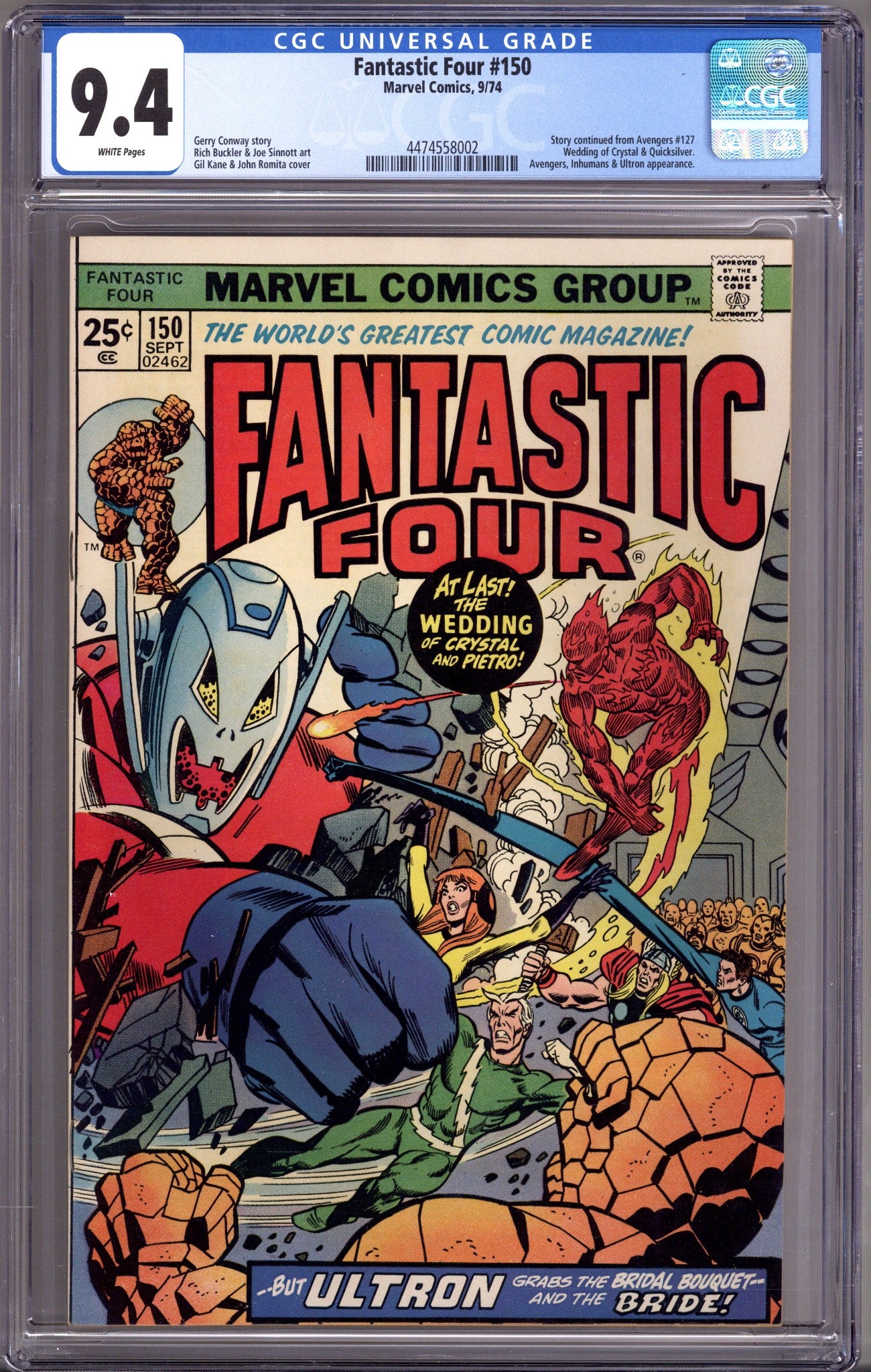 Fantastic Four Vol 1 150 CGC 9.4 (NM) (1974) 