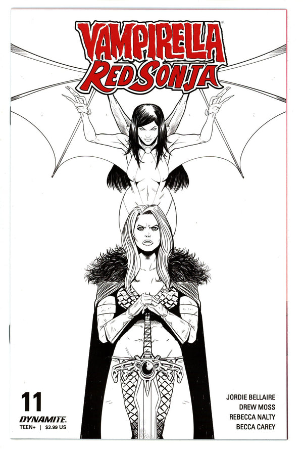 Vampirella / Red Sonja 11 High Grade (2020) Moss B&W Incentive Variant