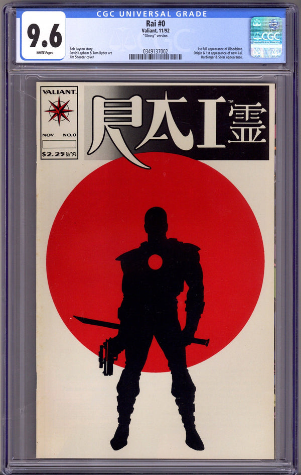 Rai Vol 1 0 CGC 9.6 (NM+) Glossy (1992)