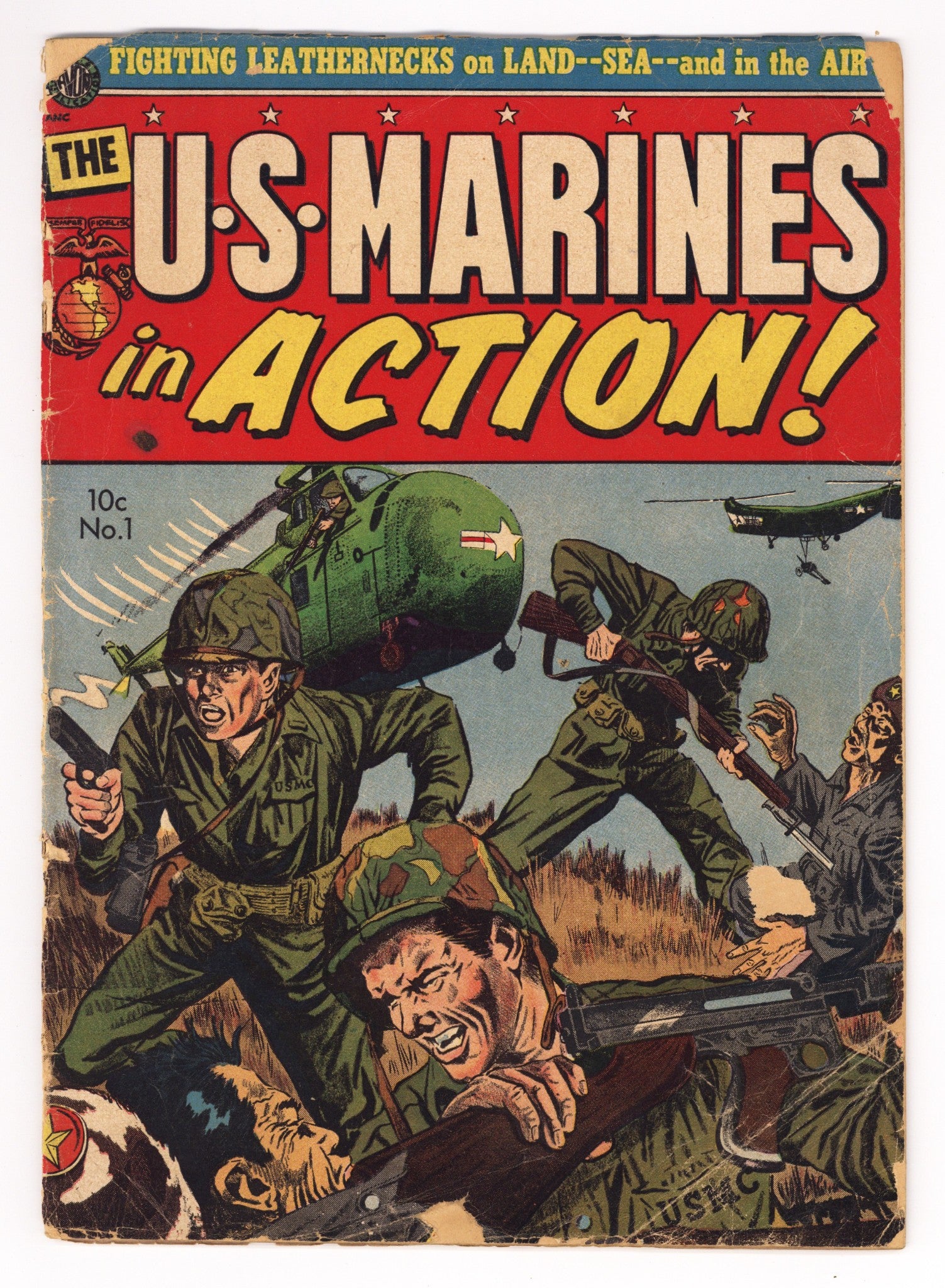 U.S. Marines in Action 1 PR (0.5) Cover Detached, Spine Split (1952) 