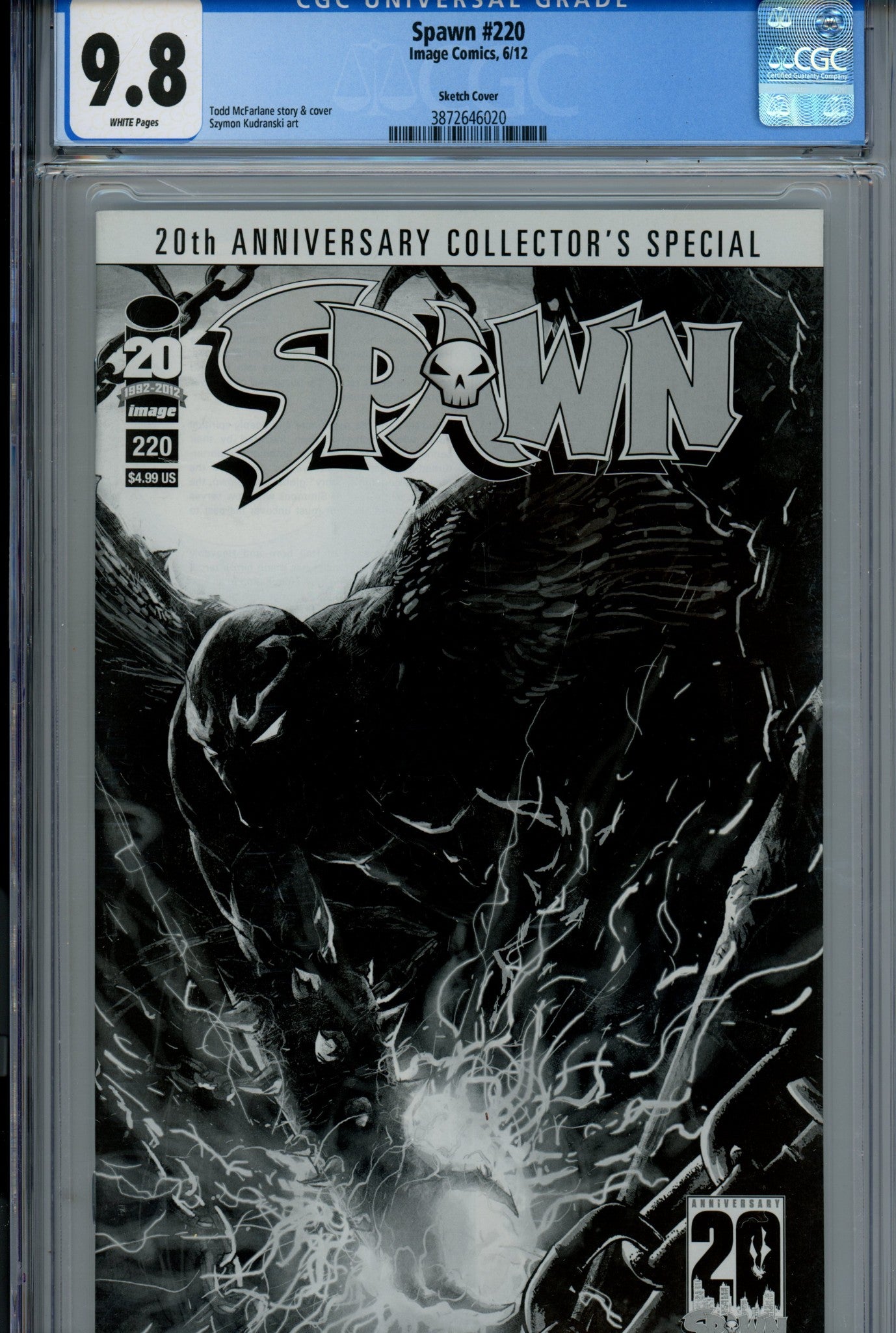 Spawn 220 CGC 9.8 (NM/M) (2012) McFarlane Sketch Variant 