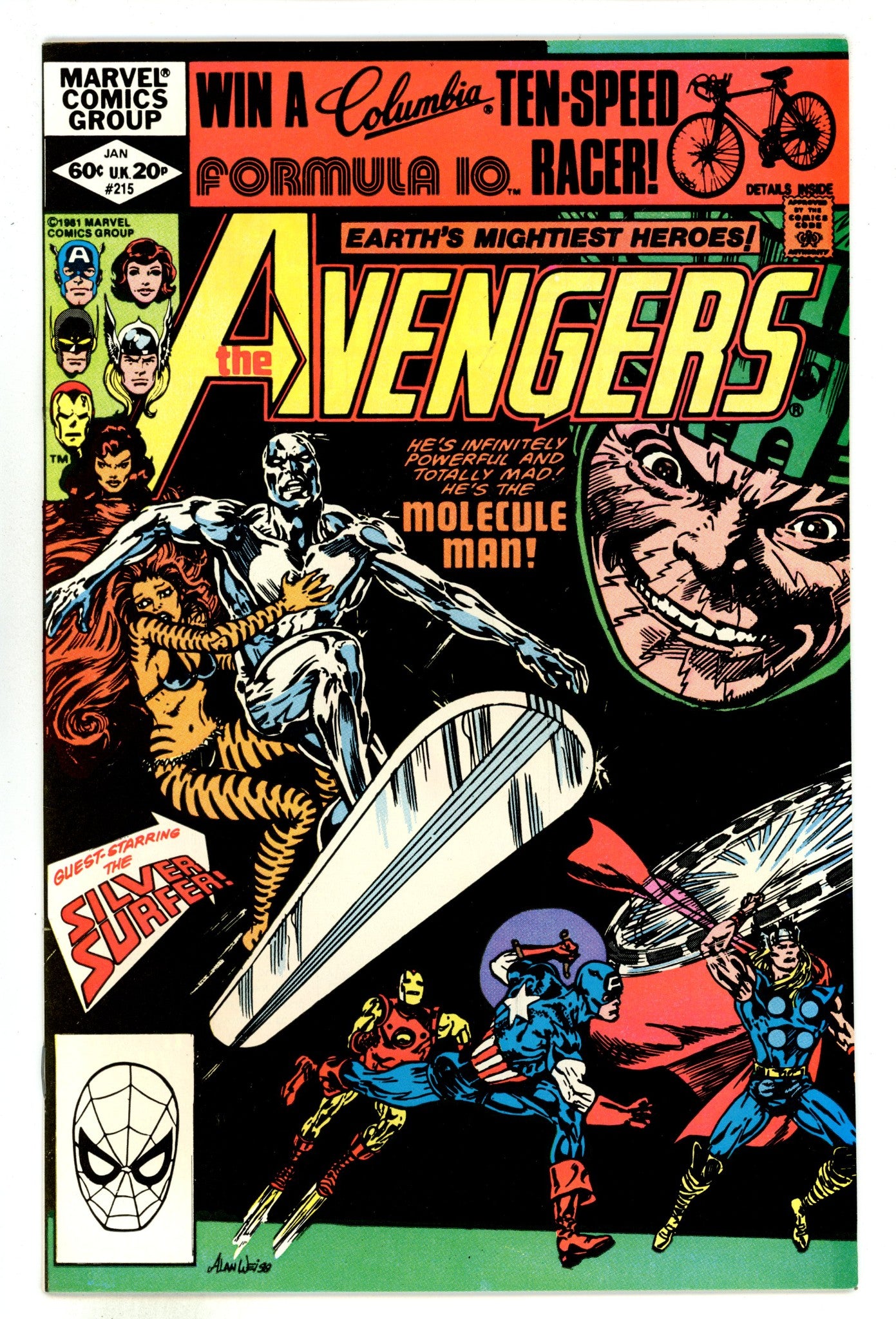 The Avengers Vol 1 215  High Grade   (1982)        