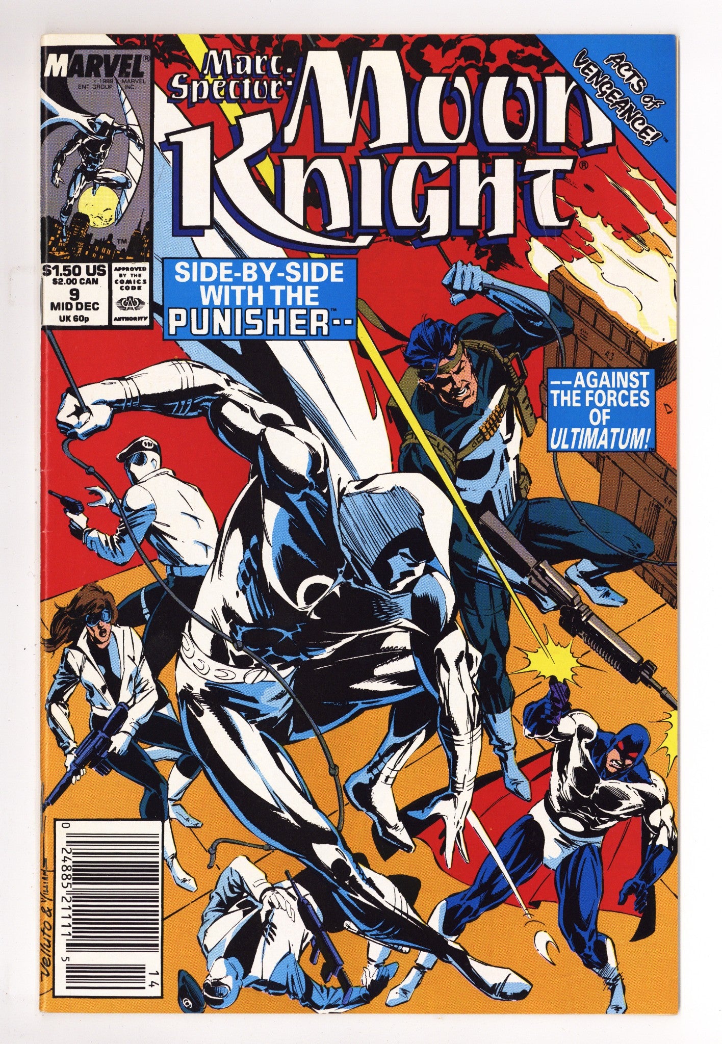 Marc Spector: Moon Knight Vol 1 9 High Grade (1989) Newsstand 