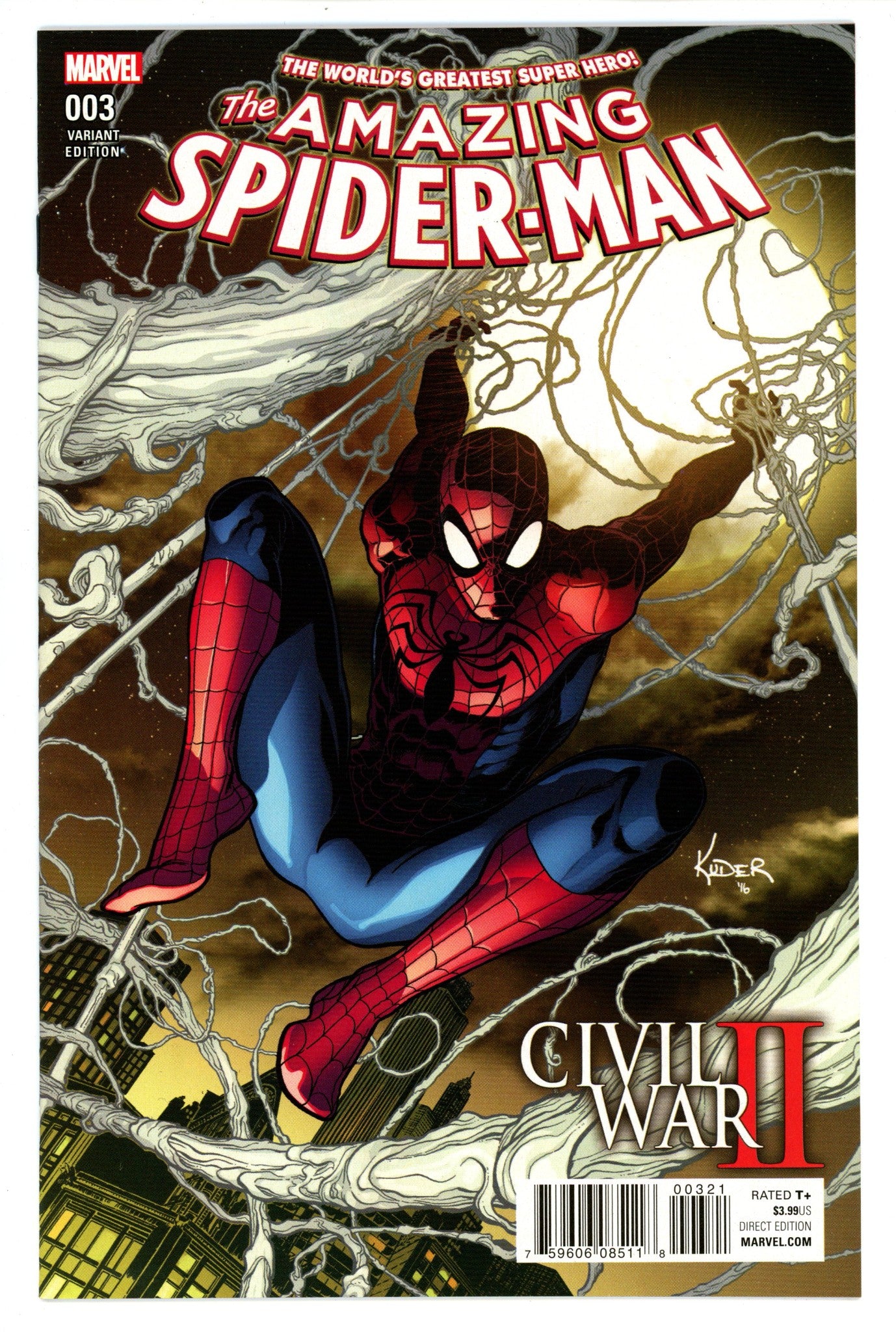 Civil War II: Amazing Spider-Man3High Grade(2016) KuderVariant