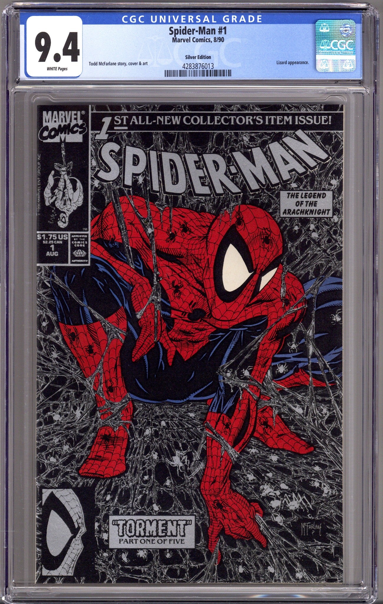 Spider-Man Vol 1 1 CGC 9.4 (NM) (1990) Silver Variant 