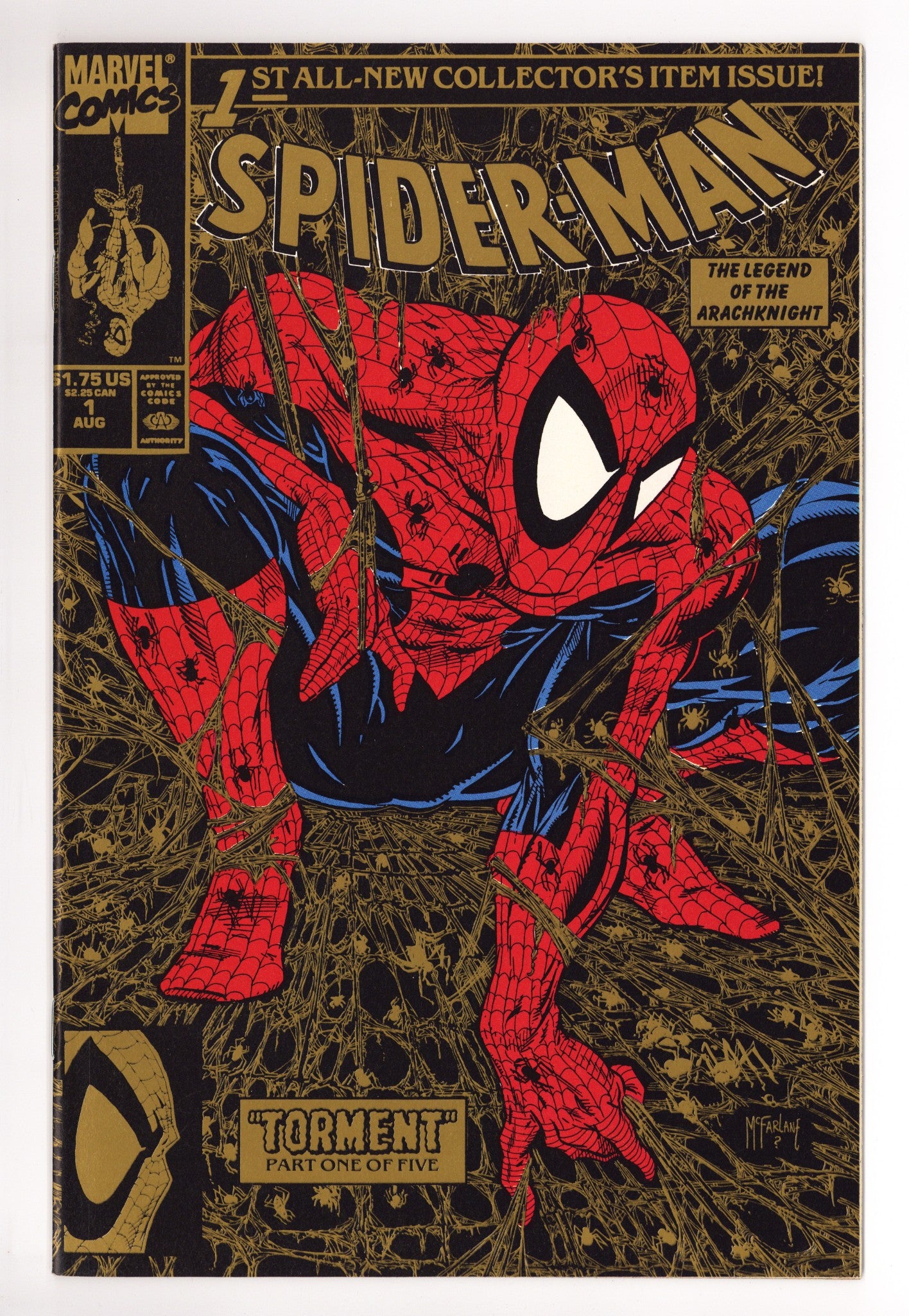 Spider-Man Vol 1 1 VF+ (8.5) Gold (1990) 2nd Print 
