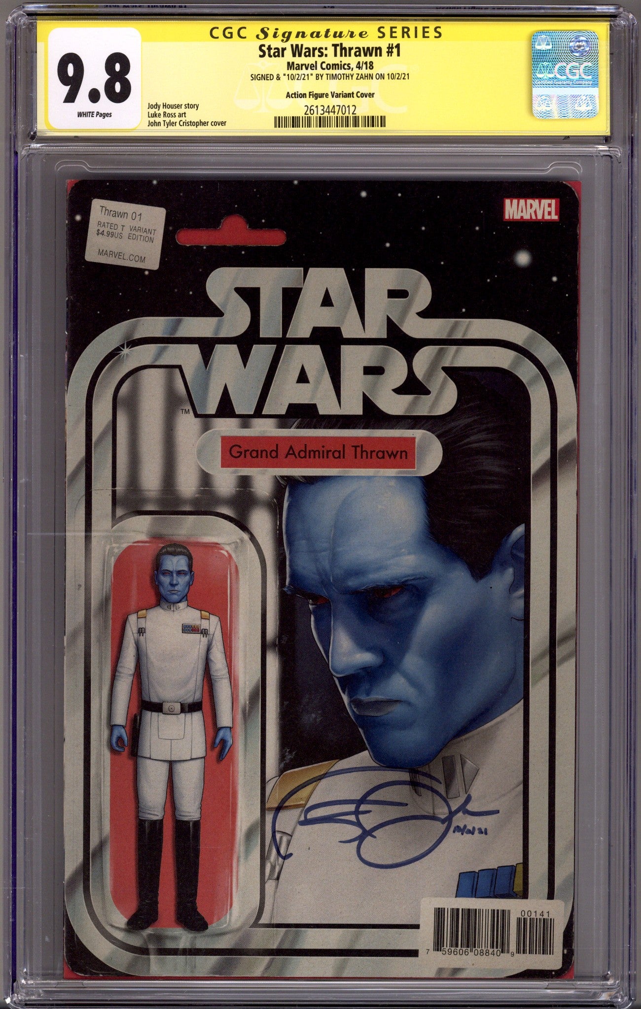 Star Wars: Thrawn 1 CGC 9.8 (NM/M) (2018) Christopher Action Figure Variant Signed x1 Cover Timothy Zahn 