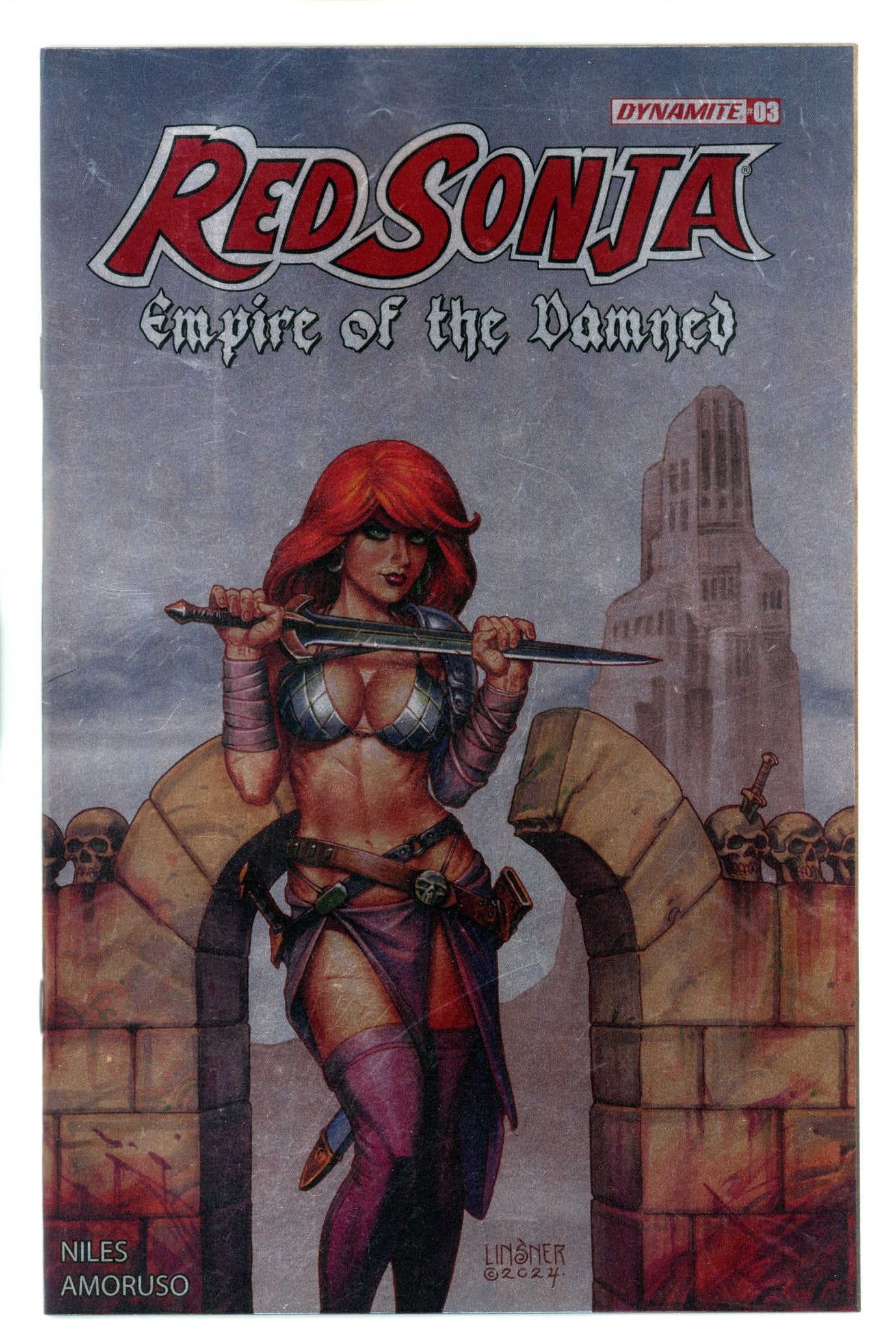 Red Sonja Empire Damned 3 Linsner Foil Incentive Variant NM (2024)