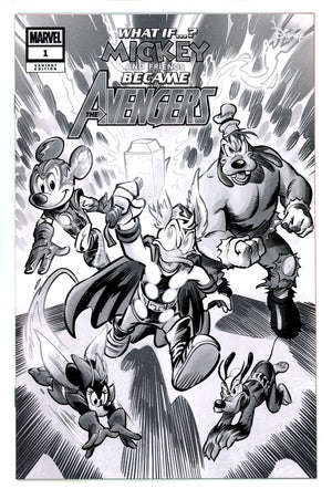 What If Mickey & Friends Became Avengers 1 Pastrovicchio B&W Incentive Variant NM- (2025)