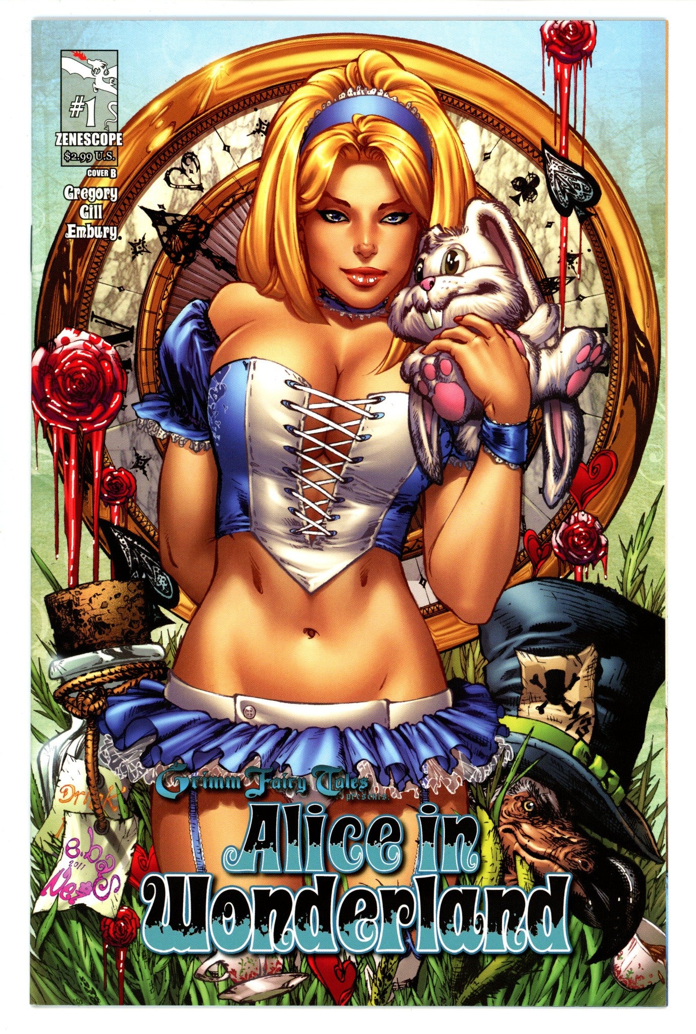 Grimm Fairy Tales Presents Alice in Wonderland 1 NM- (9.2) (2012) 2nd Print 