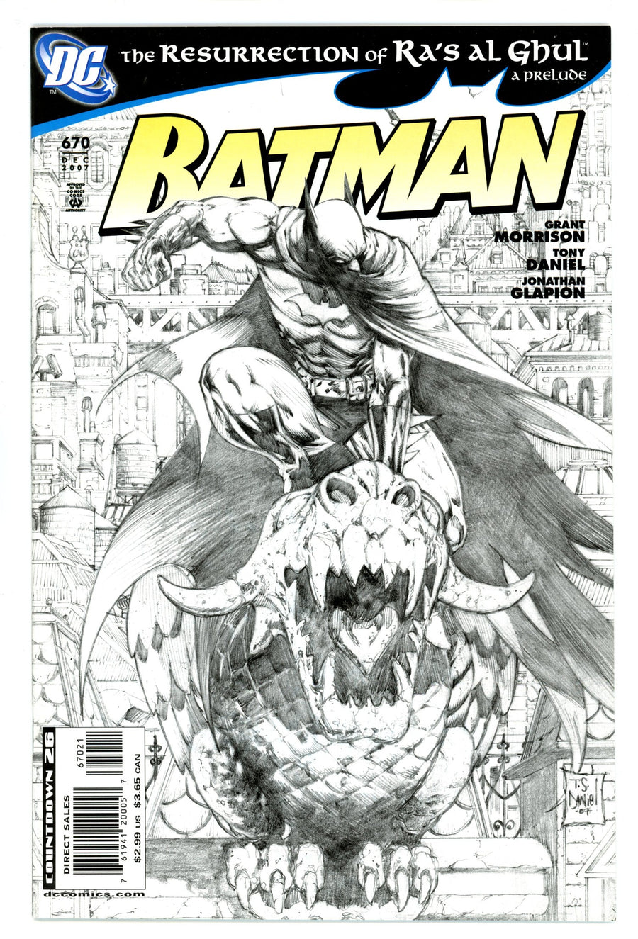 Batman Vol 1 670 VF+ (8.5) (2007) Daniel Sketch Variant 
