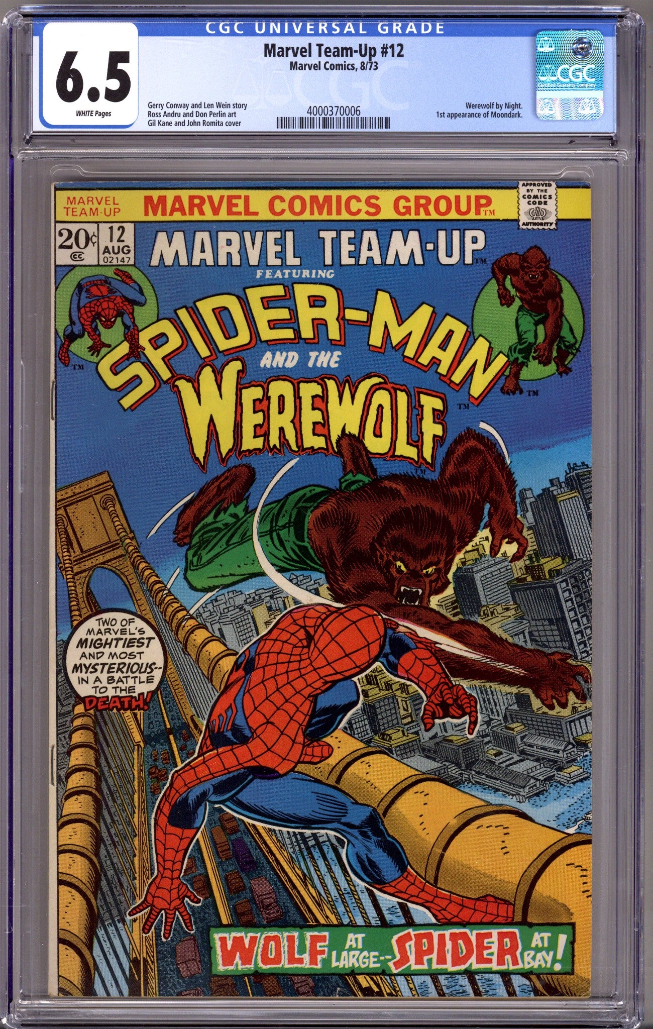 Marvel Team-Up Vol 1 12 CGC 6.5 (FN+) (1973) 