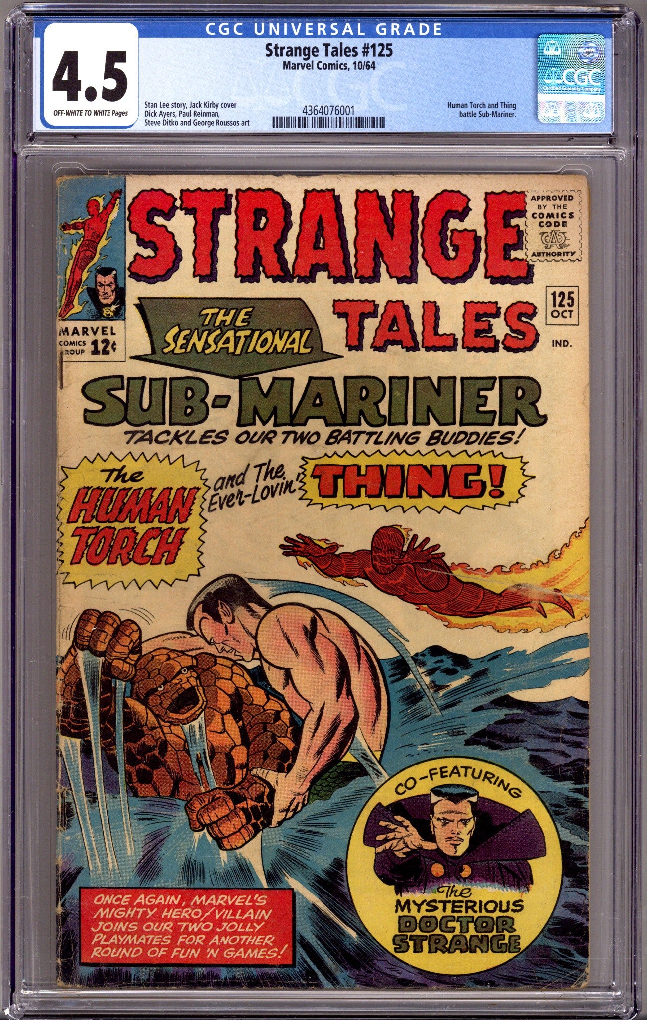 Strange Tales Vol 1 125 CGC 4.5 (VG+) (1964) 
