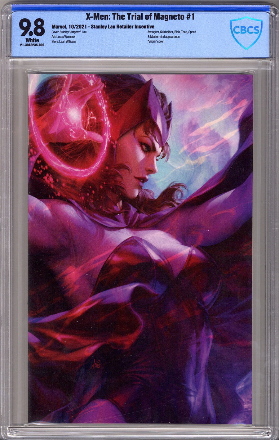 X-Men the Trial of Magneto 1 Artgerm Virgin Incentive Variant CBCS 9.8 (2021)