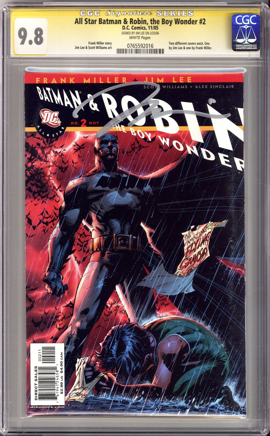 All Star Batman & Robin, the Boy Wonder 2 CGC 9.8 (NM/M) (2005) Signed x1 Cover Jim Lee 