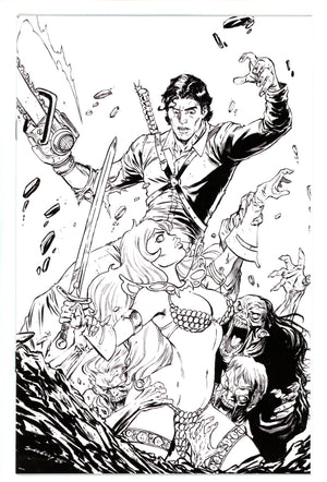 Red Sonja Vs The Army Of Darkness 4 Seeley B&W Virgin Incentive (2025)