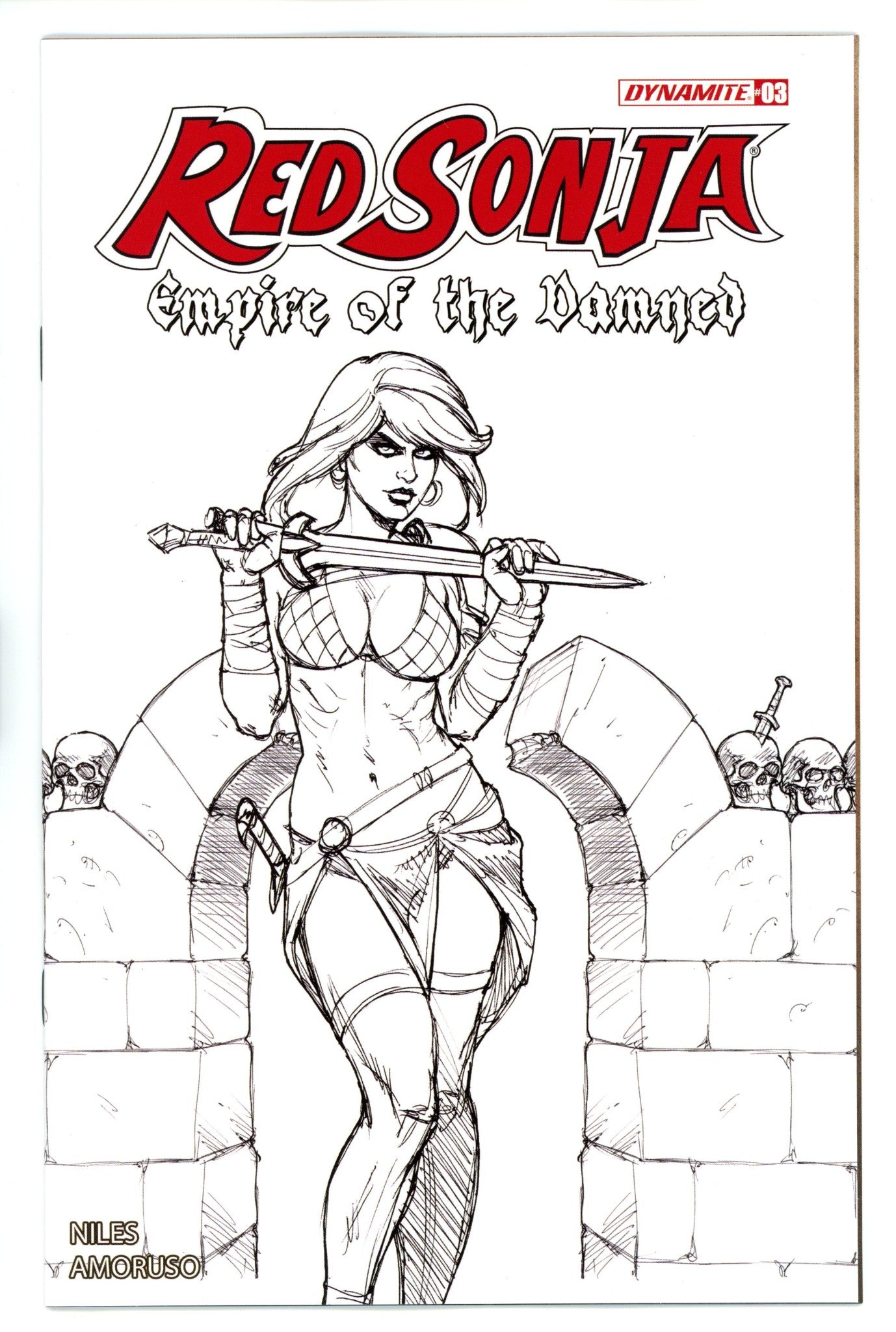 Red Sonja Empire Damned 3 Linsner B&W Incentive Variant (2024)