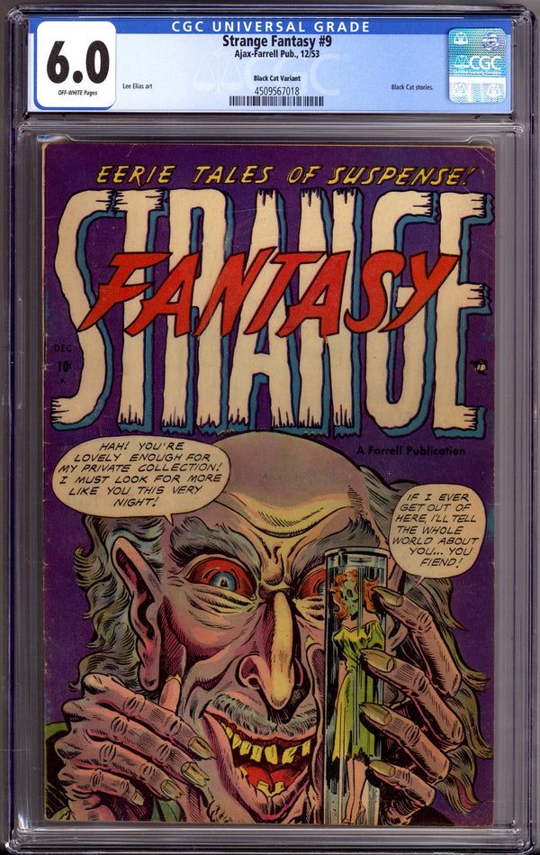 Strange Fantasy 9 CGC 6.0 (FN) Black Cat Variant (1953)