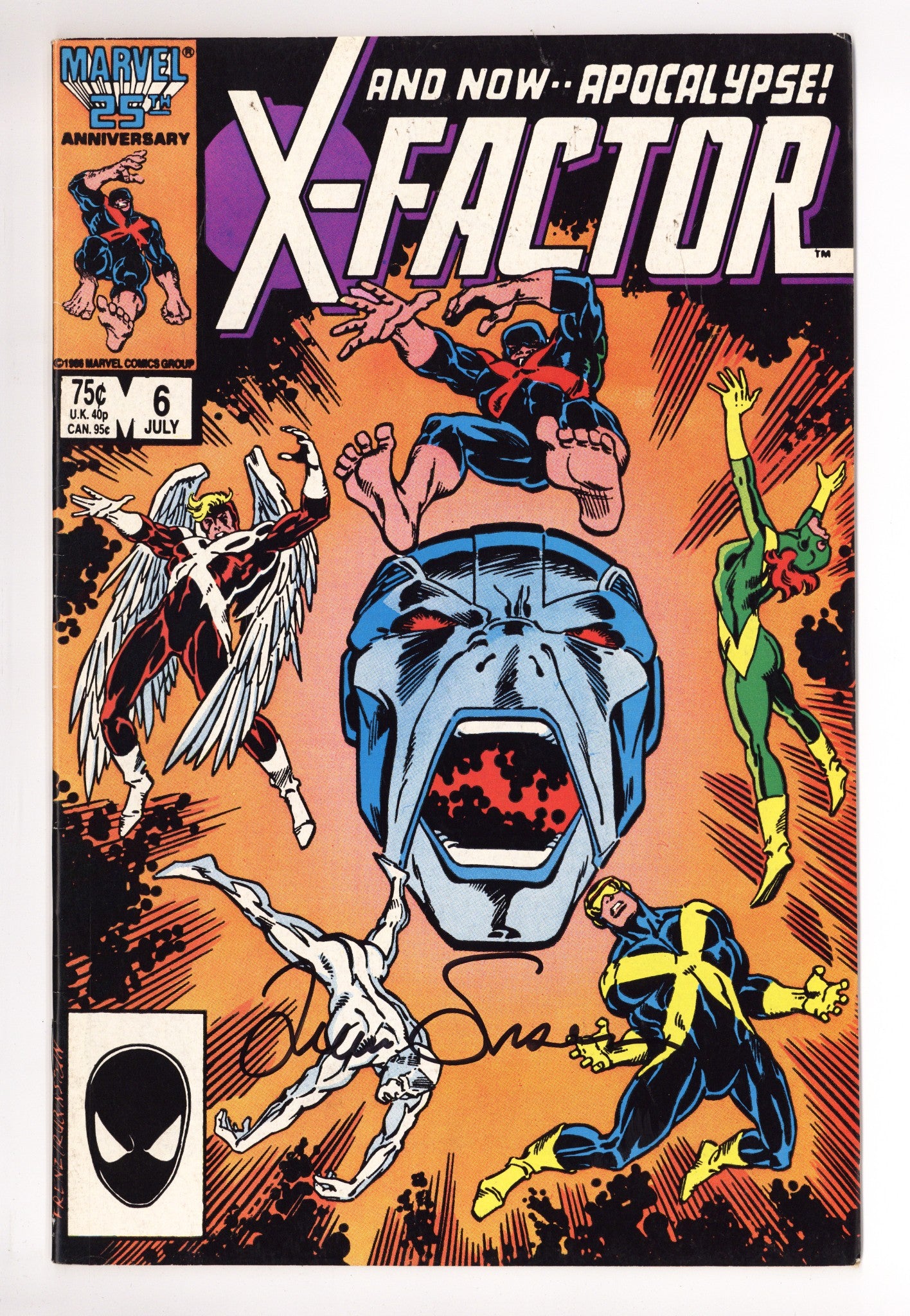 X-Factor Vol 1 6 FN/VF (7.0) (1986) Signed x1 Cover Louise Simonson 