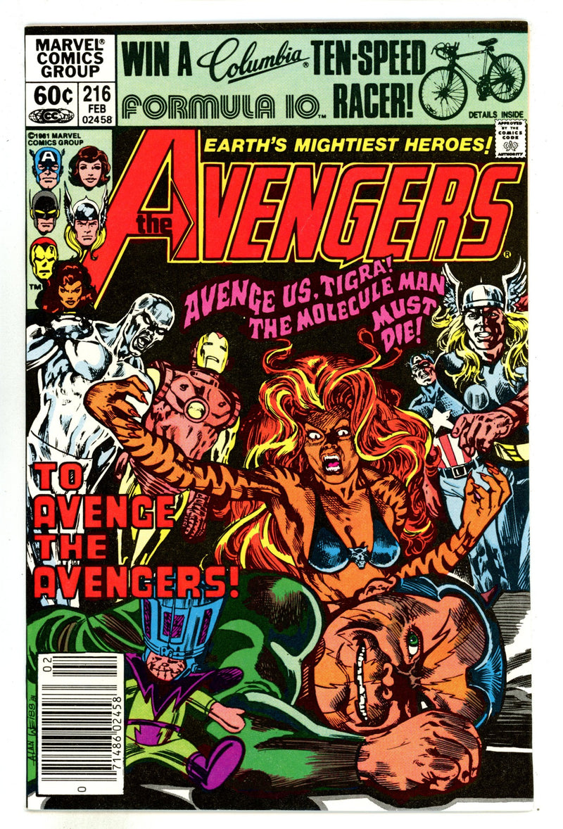 The Avengers Vol 1 216  High Grade   (1982)     Newsstand  
