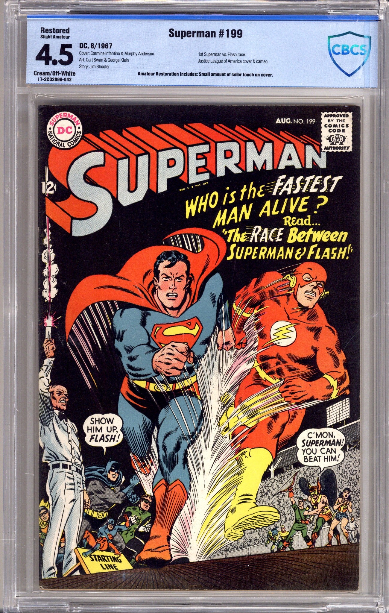 Superman Vol 1 199 CBCS 4.5 (VG+) Restored (1967) 