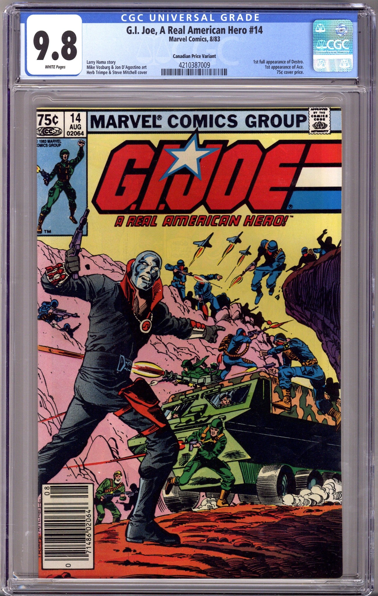 G.I. Joe, A Real American Hero 14 Canadian Price Variant CGC 9.8 (1983)