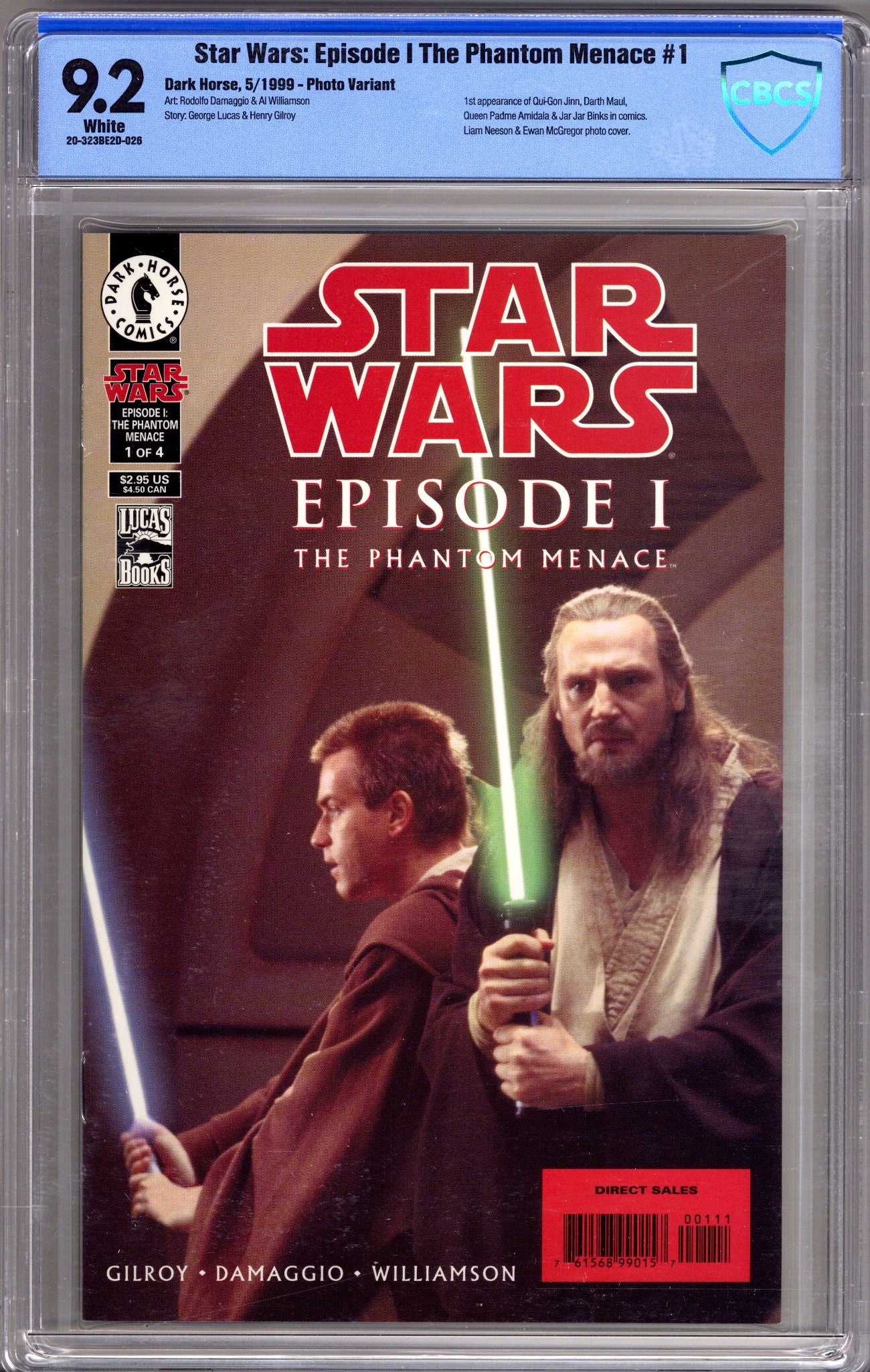 Star Wars: Episode I The Phantom Menace 1 CBCS 9.2 (NM-) (1999) Photo Variant 