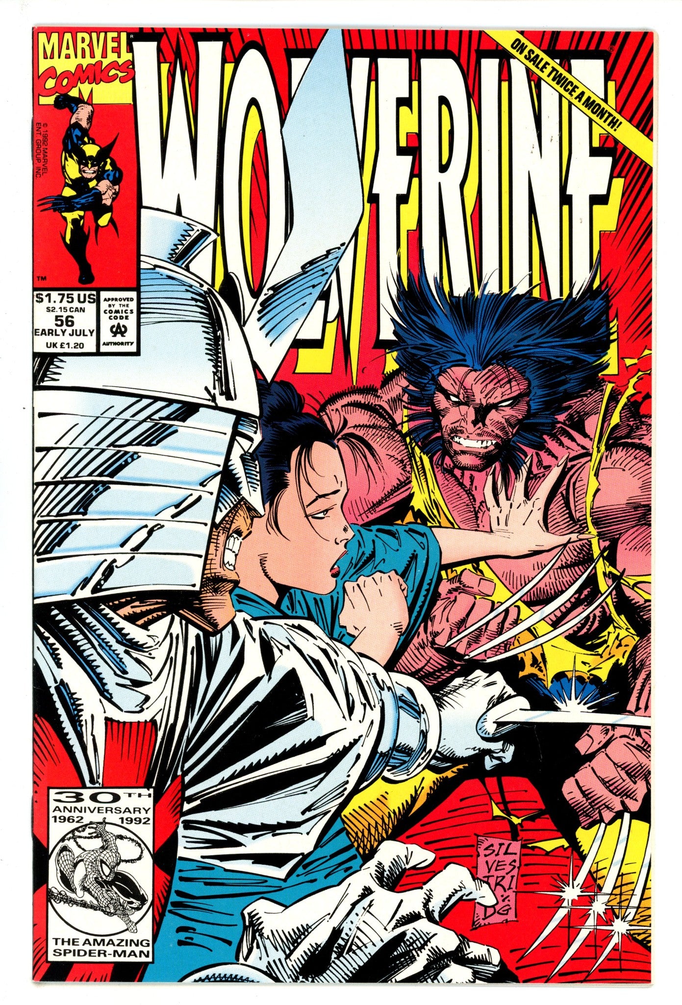 Wolverine Vol 2 56 NM- (9.2) (1992) 