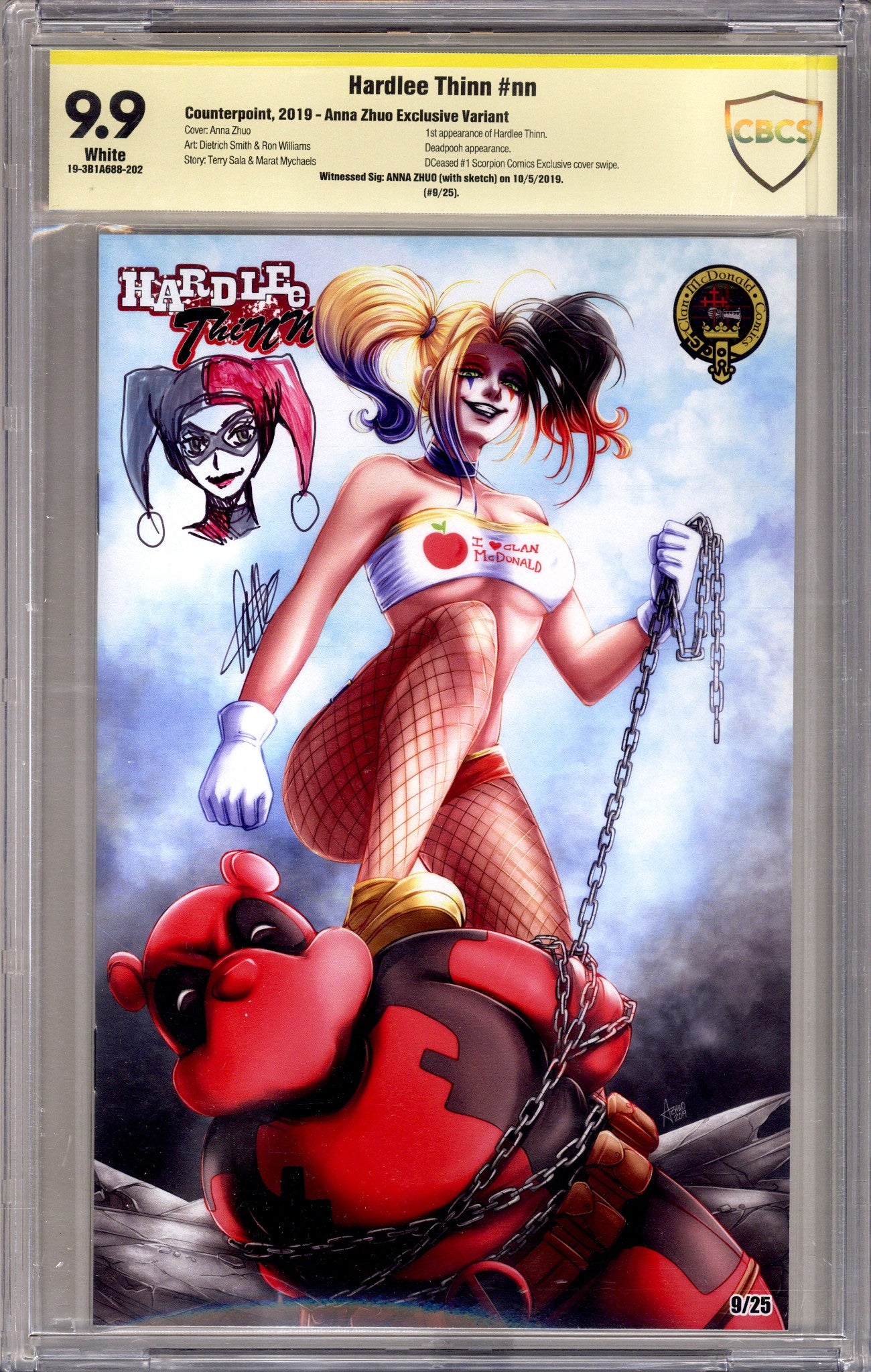 Hardlee Thinn   [nn] CBCS 9.9 (MINT)   (2019) Zhuo Virgin   Exclusive Variant  Signed / Remarked x1 Cover Anna Zhuo 