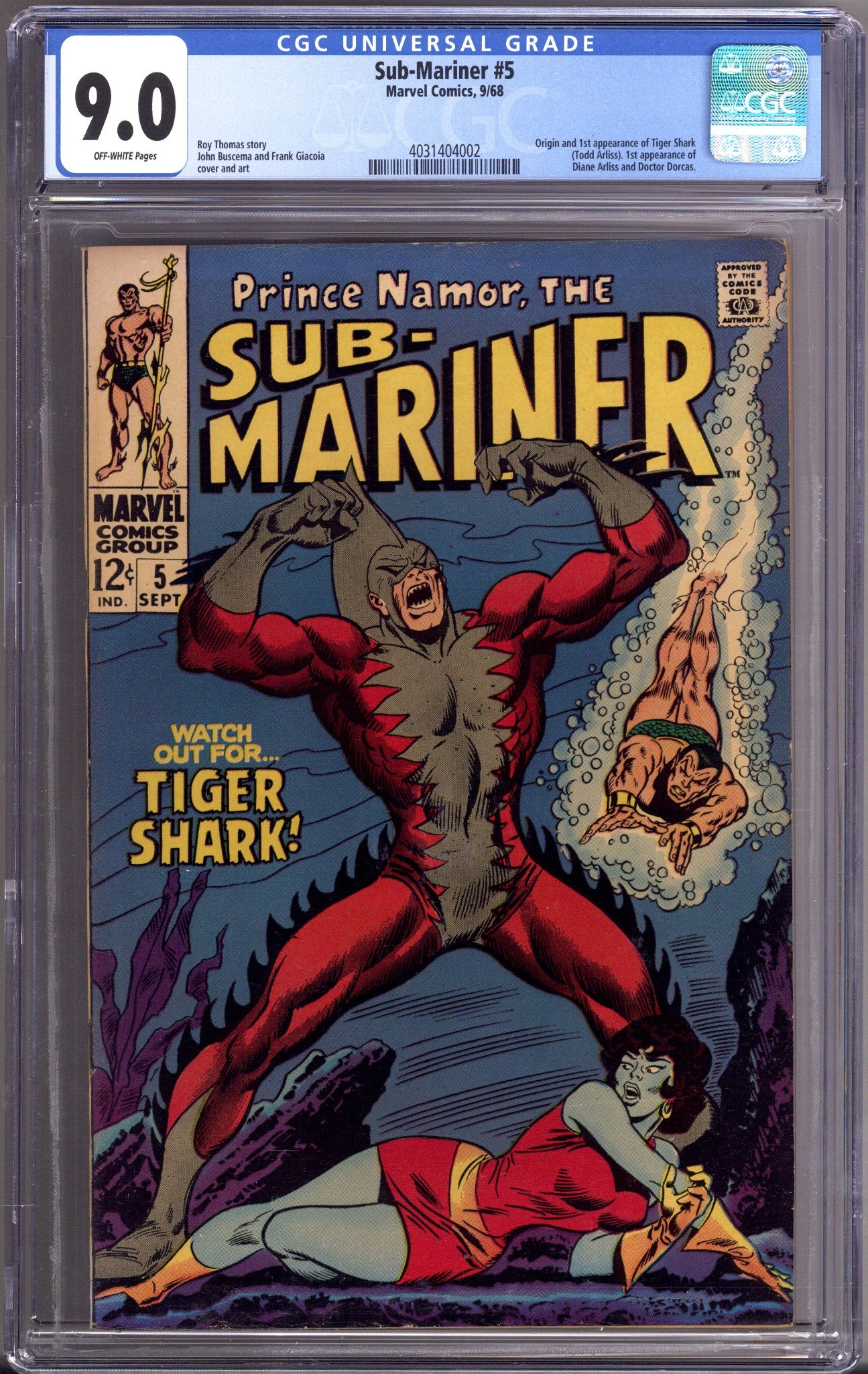 Sub-Mariner Vol 1 5 CGC 9.0 (VF/NM) (1968) 