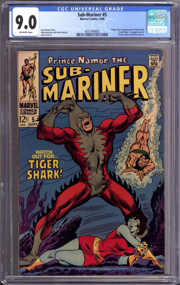 Sub-Mariner Vol 1 5 CGC 9.0 (VF/NM) (1968)