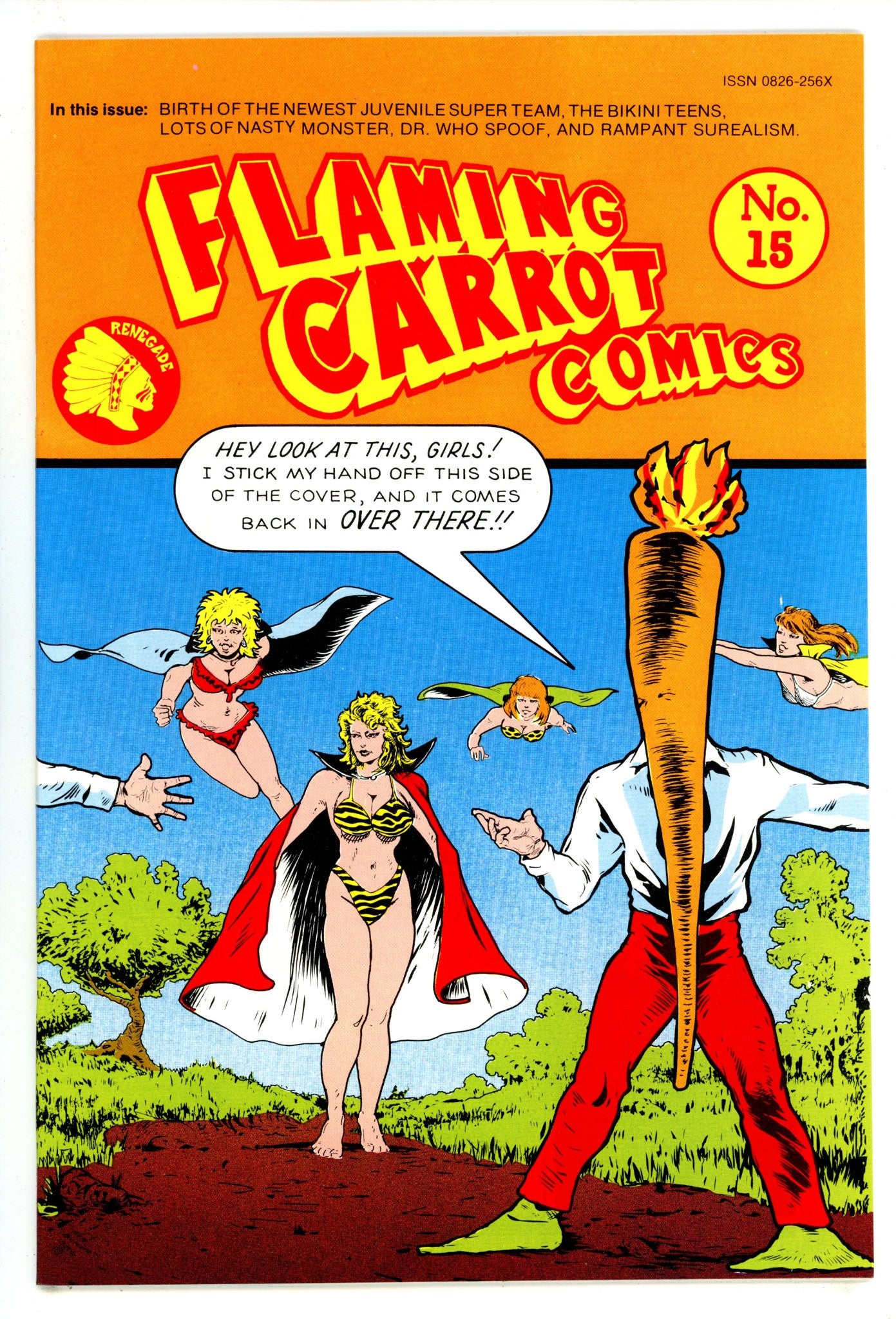 Flaming Carrot Comics   15  High Grade No Price Variant  (1987)        Signed x1 1st Page Bob Burden 