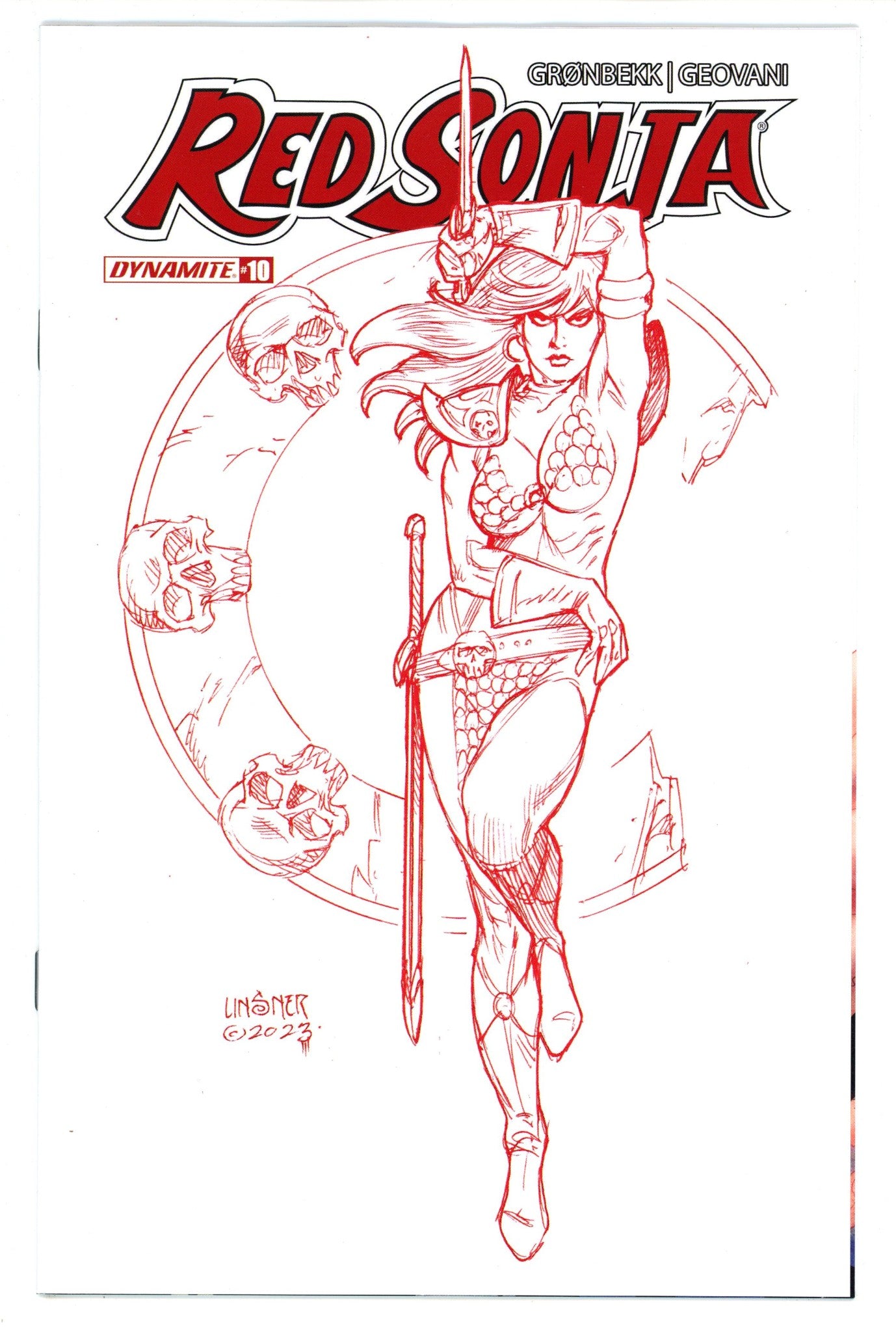 Red Sonja Vol 7 10 Linsner Line Art Incentive Variant (2024)