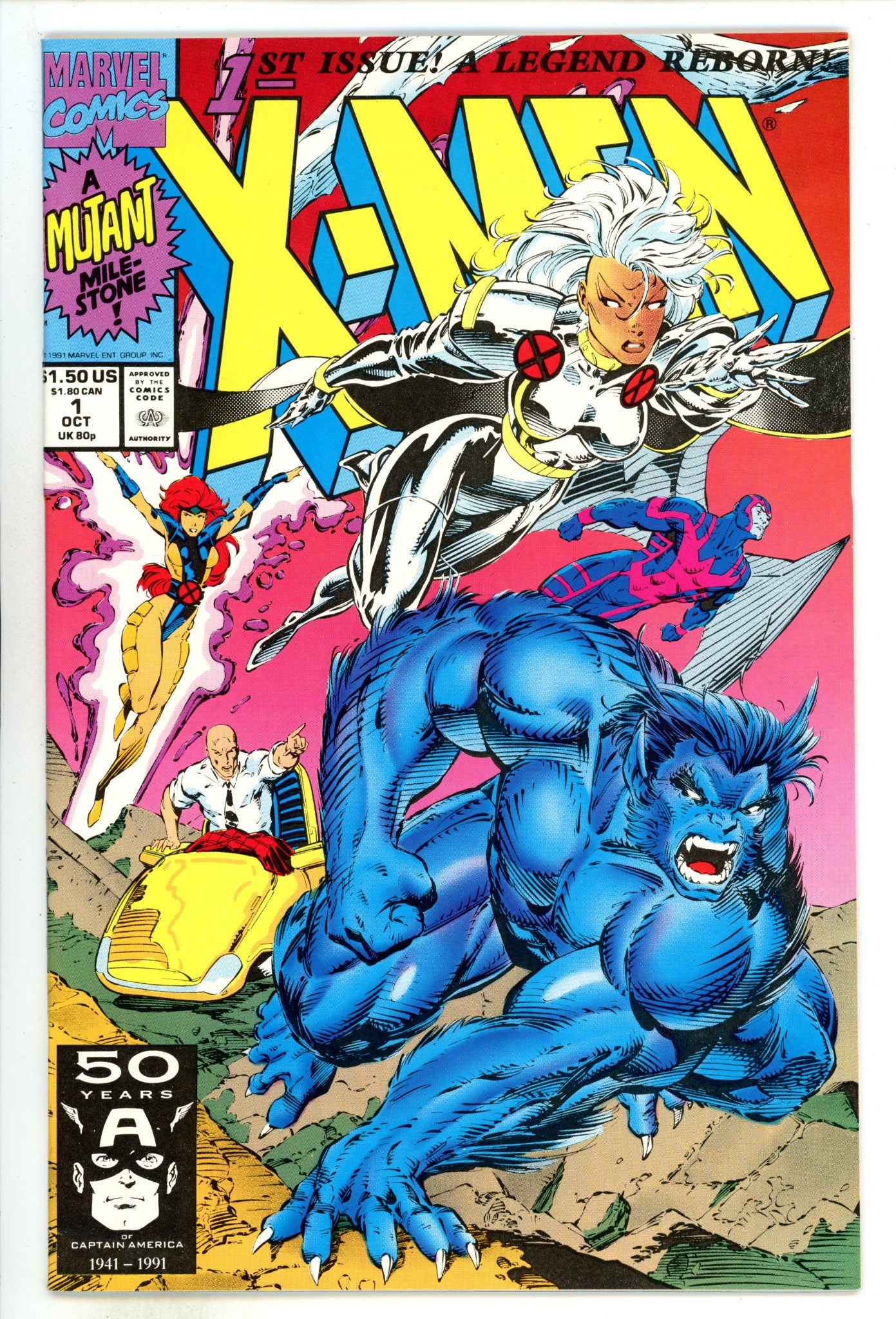 X-Men Vol 1 1 Mid Grade Beast (1991) 