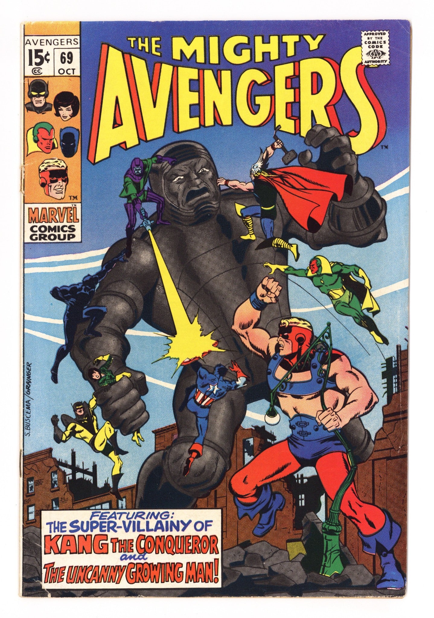 The Avengers Vol 1 69 FN- (5.5) Apparent, Top Staple Detached (1969) 