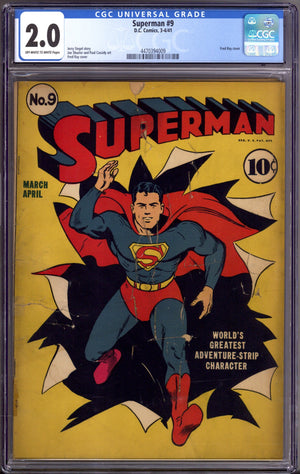 Superman Vol 1 9 CGC 2.0 (GD) (1941)