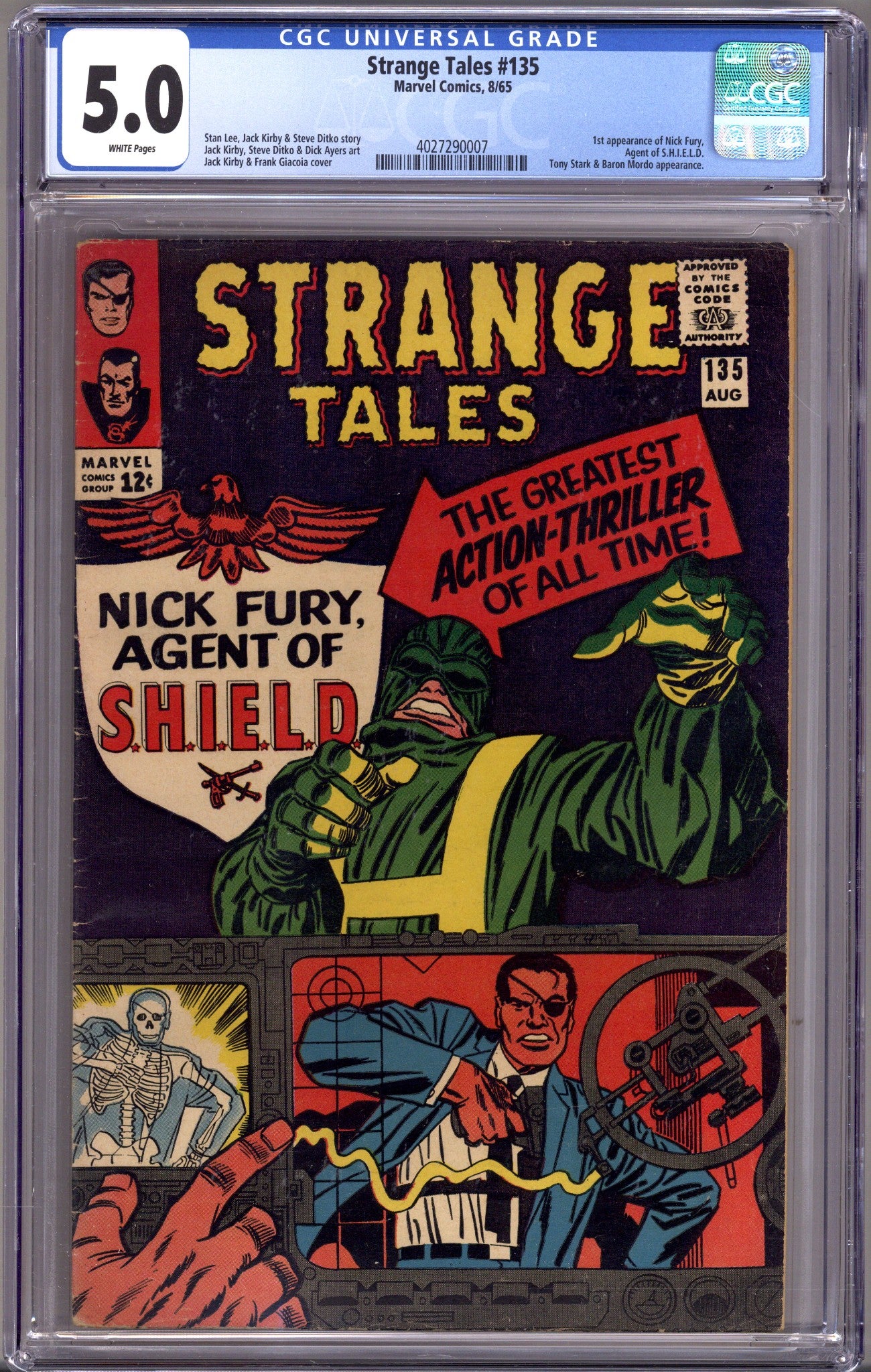 Strange Tales Vol 1 135 CGC 5.0 (VG/FN) (1965) 