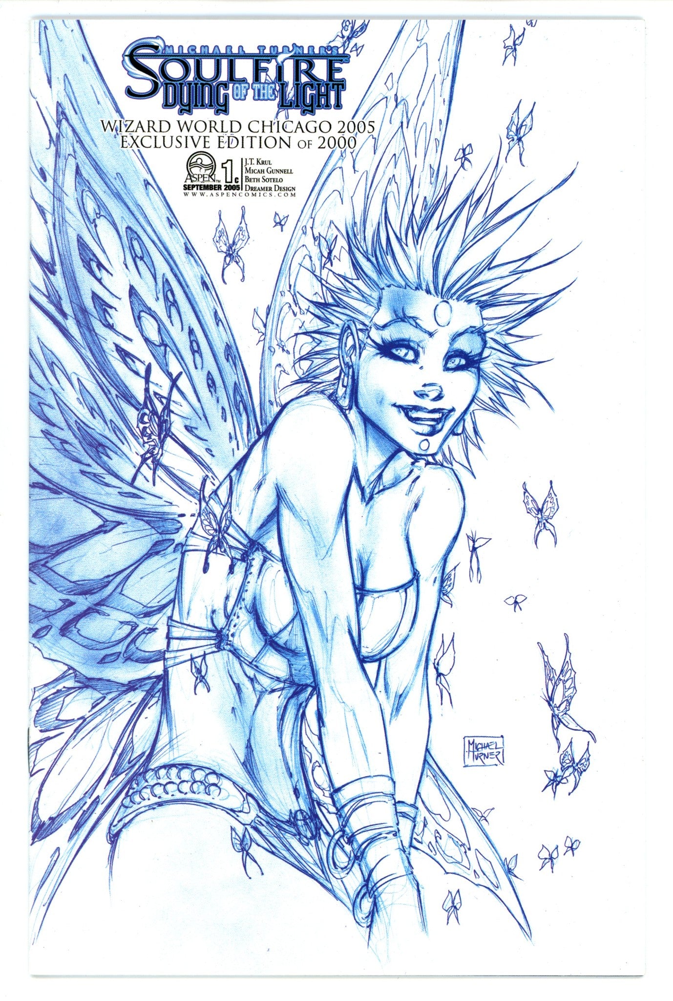 Michael Turner's Soulfire: Dying of the Light 1 NM- (9.2) (2005) Turner Sketch Exclusive Variant 