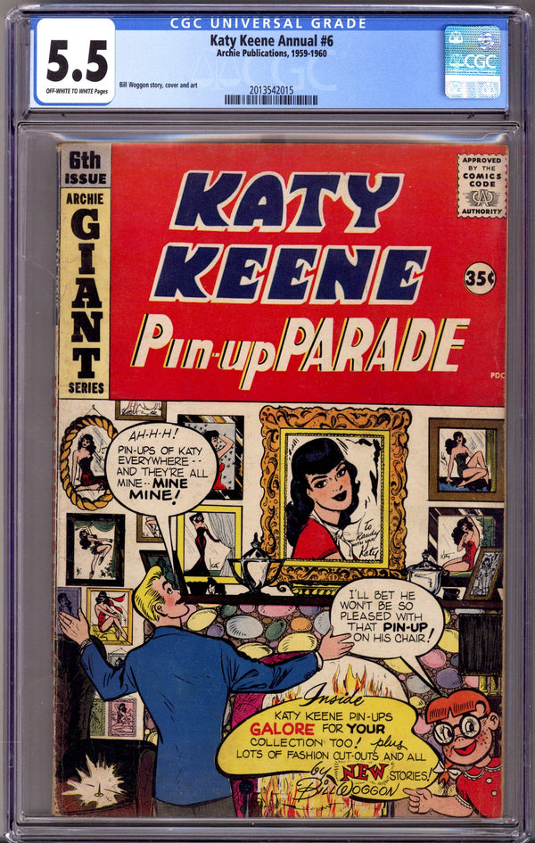 Katy Keene Pinup Parade 6 CGC 5.5 (FN-) Mis-labelled as Annual #6 (1959) Canadian Price Variant