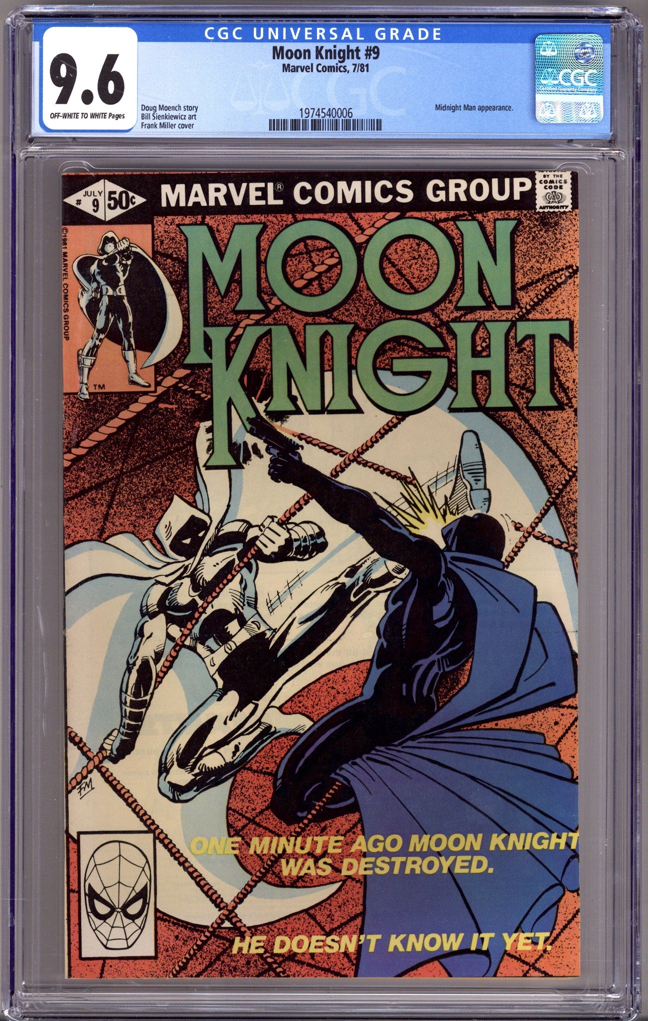 Moon Knight Vol 1 9 CGC 9.6 (NM+) (1981) 